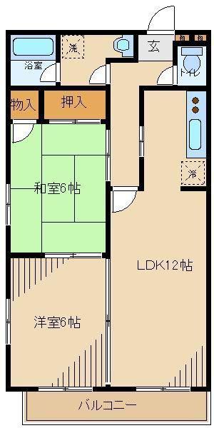 メゾンピュールジョワ(2LDK/3階)の間取り写真