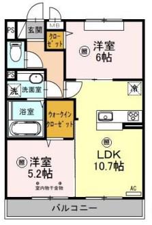 エミネンス(2LDK/3階)の間取り写真