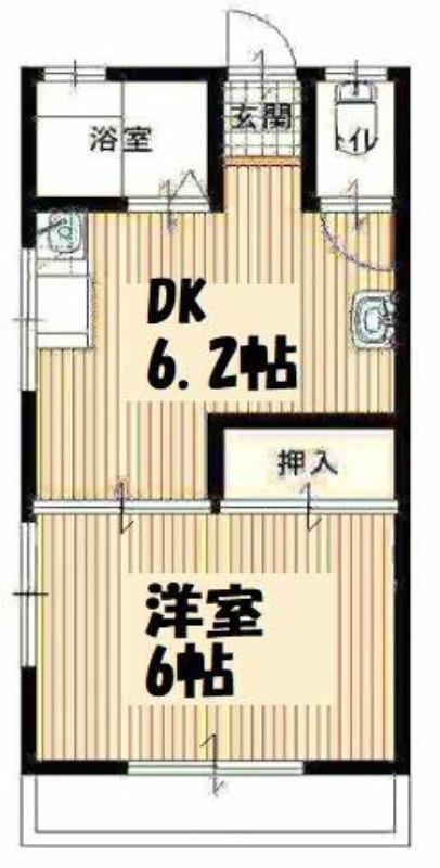 第2ときわハイツ(1DK/1階)の間取り写真
