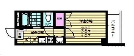 スカイヒルズ川内(1K/2階)の間取り写真