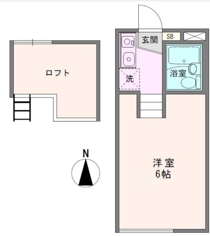 ジュネパレス門井II B棟(ワンルーム/1階)の間取り写真