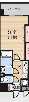 LUXE江坂II(1K/11階)の間取り写真