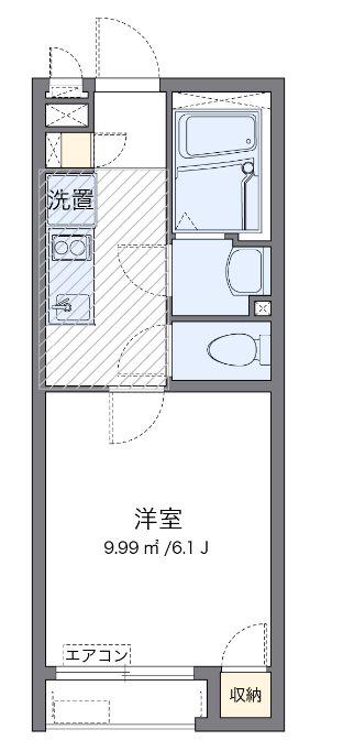 杉山IV(1K/2階)の間取り写真