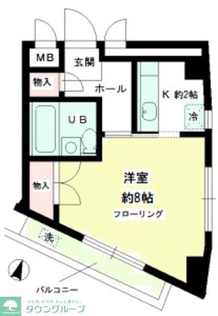 エフアイビル(1K/7階)の間取り写真