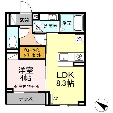 エスペランサ21(1LDK/1階)の間取り写真