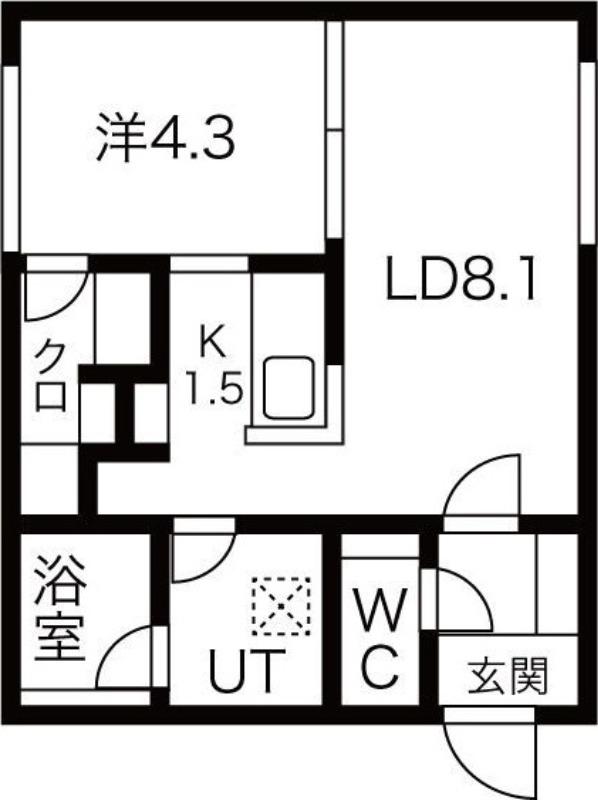 CASA MIO(1LDK/4階)の間取り写真