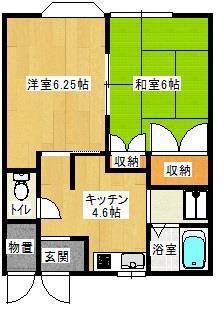ボ・ミール(2K/2階)の間取り写真