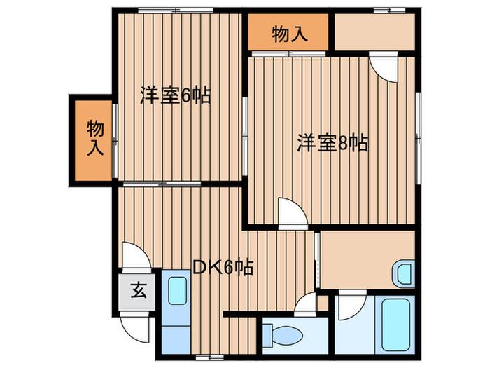 ストリート29やまなか(2DK/2階)の間取り写真