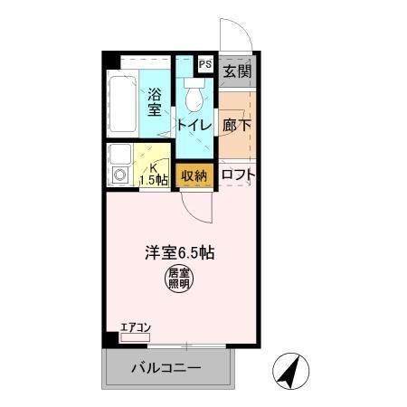 コモンシティハイツG(1K/1階)の間取り写真