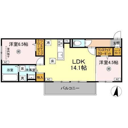 D-ROOM 369(2LDK/1階)の間取り写真