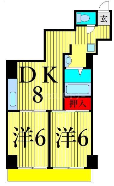 メゾン伊東(2DK/7階)の間取り写真