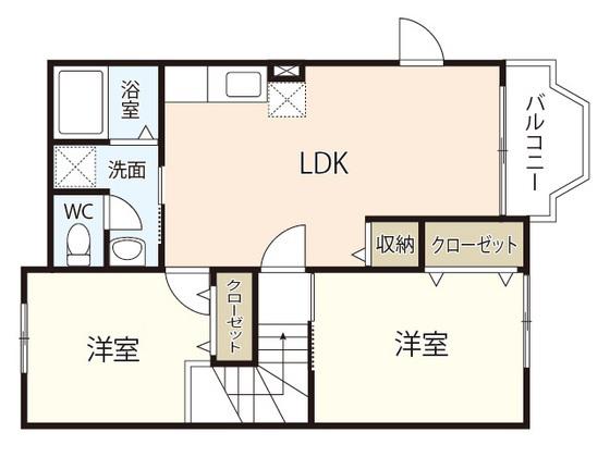 コリーヌメゾン(2LDK/2階)の間取り写真