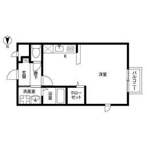 アムール松谷(ワンルーム/2階)の間取り写真