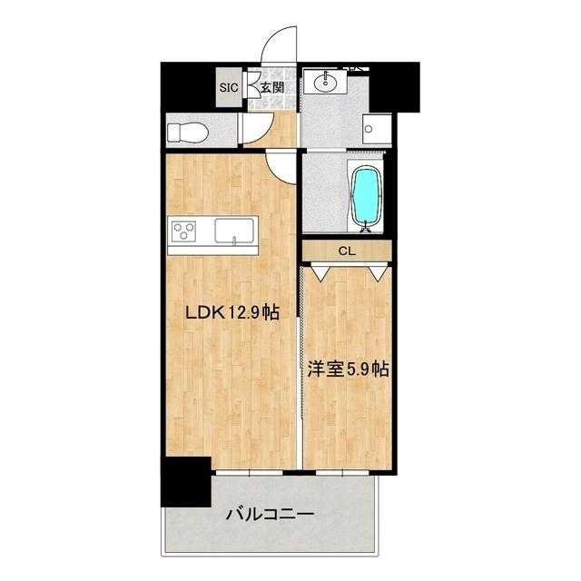 フィネストリーノ守谷(1LDK/9階)の間取り写真