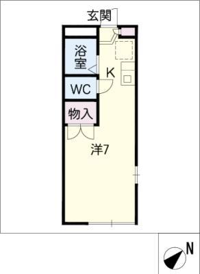 パレスY・K(ワンルーム/2階)の間取り写真