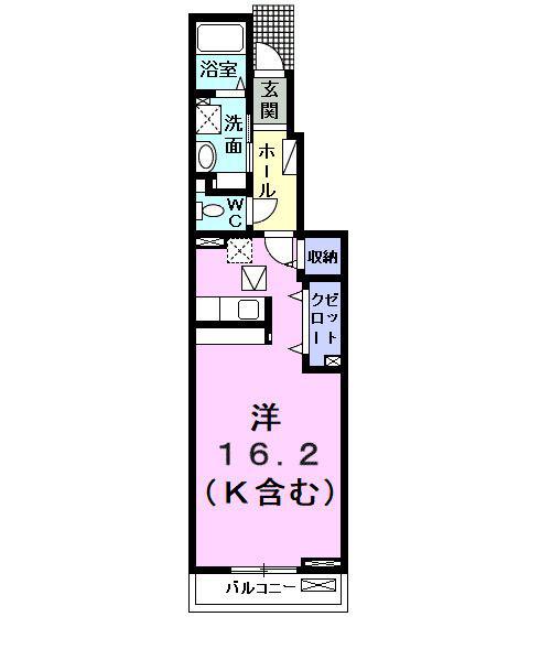 ミントベリー(ワンルーム/1階)の間取り写真