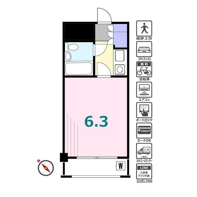 早川ビル(1K/4階)の間取り写真