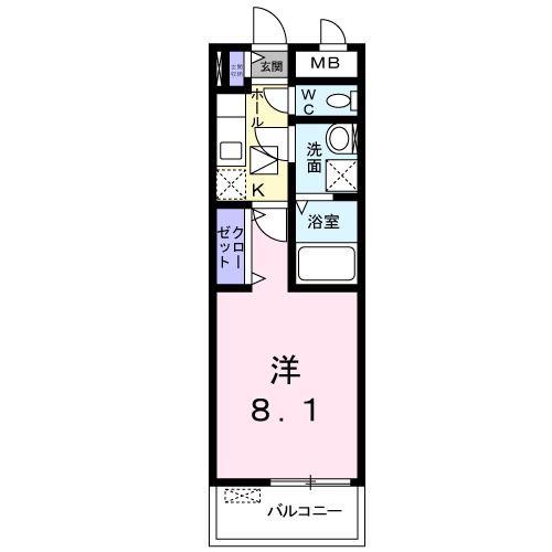 ソフィア(1K/1階)の間取り写真