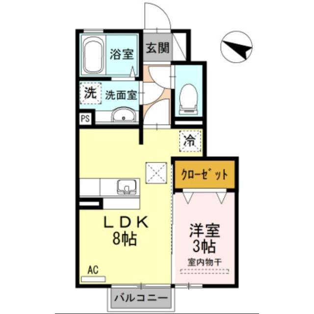 サニーフラット大道北 A(1LDK/1階)の間取り写真