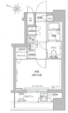 ドルチェ池袋ノース弐番館NC(1K/8階)の間取り写真