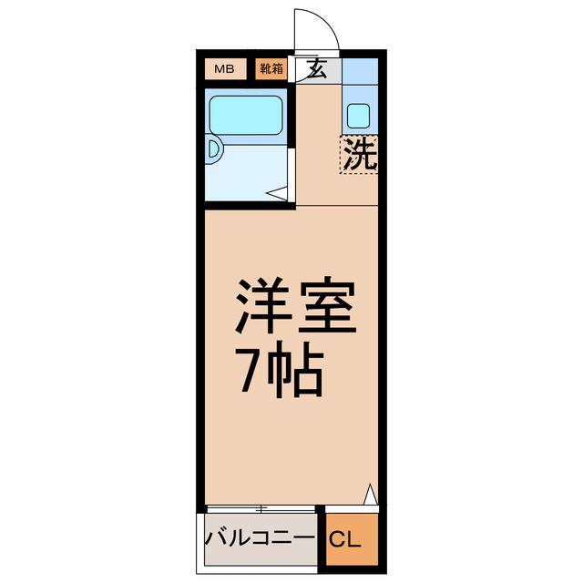 ディライトマンション(ワンルーム/1階)の間取り写真