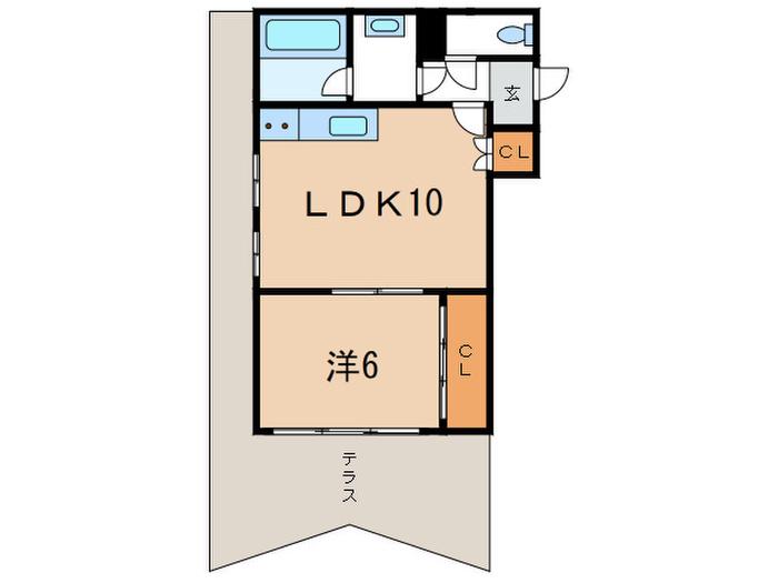 デコール岡本II番館(1LDK/1階)の間取り写真