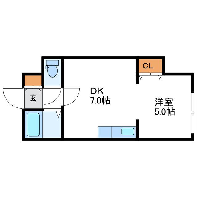プロスペリティ(1DK/4階)の間取り写真