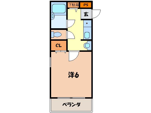 ステラハウスⅤ(1K/2階)の間取り写真