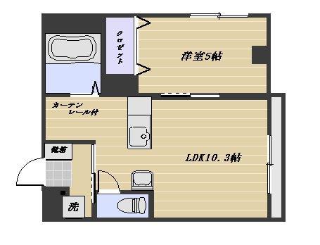 オークマンションII(1LDK/3階)の間取り写真