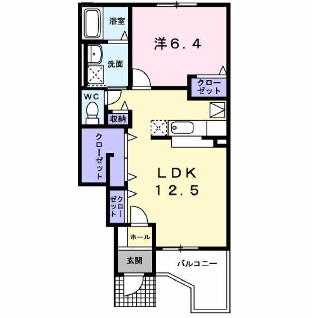 グランスクエアー壱番館(1LDK/1階)の間取り写真