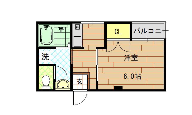 メゾン松村(1K/3階)の間取り写真