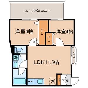 オプサス西新井(2LDK/3階)の間取り写真