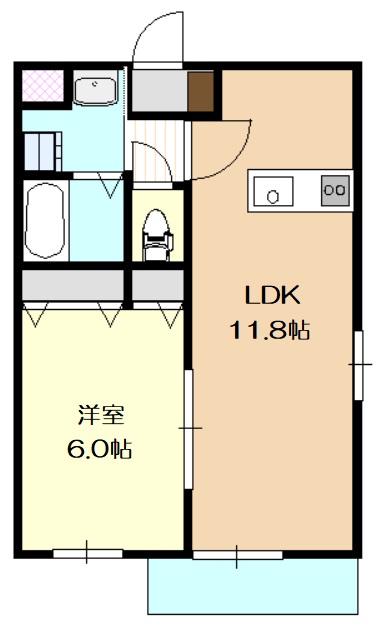 カサグランデM(1LDK/1階)の間取り写真