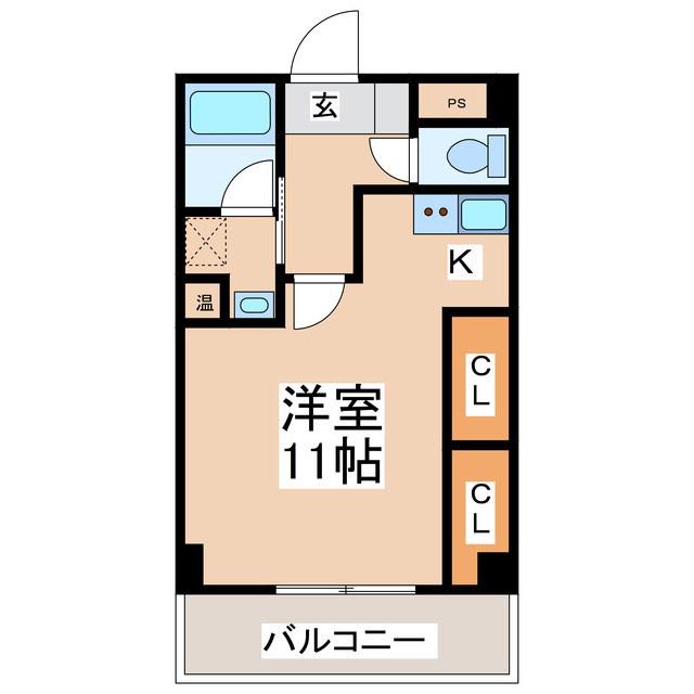 BRANDNEWCITY B(ワンルーム/1階)の間取り写真