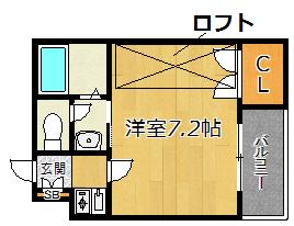 プルス塚本ドゥーエ(1K/3階)の間取り写真