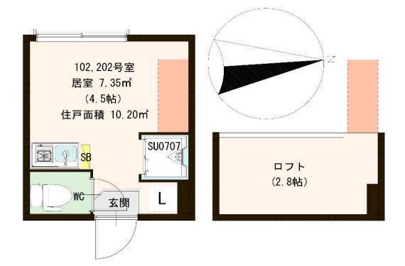 ハーモニーテラス高田馬場II(ワンルーム/1階)の間取り写真