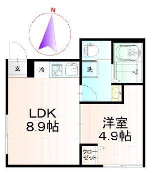 スカイツリーNW(1LDK/3階)の間取り写真
