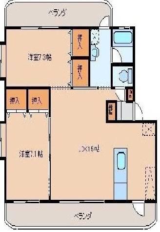 ネクステージ スリーワン(2LDK/4階)の間取り写真