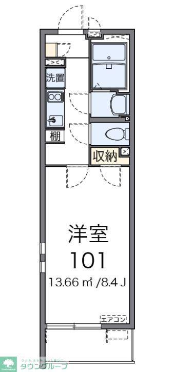 クレイノラルーチェ(1K/1階)の間取り写真