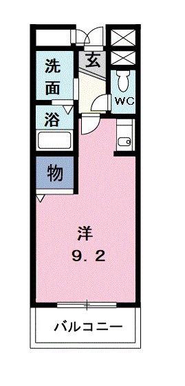 グラース青山(1K/2階)の間取り写真
