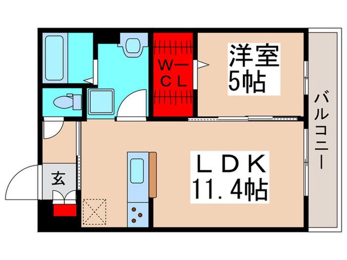 リブリ・ニソル(1LDK/1階)の間取り写真