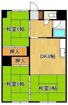 ダルマックスビル(3DK/2階)の間取り写真