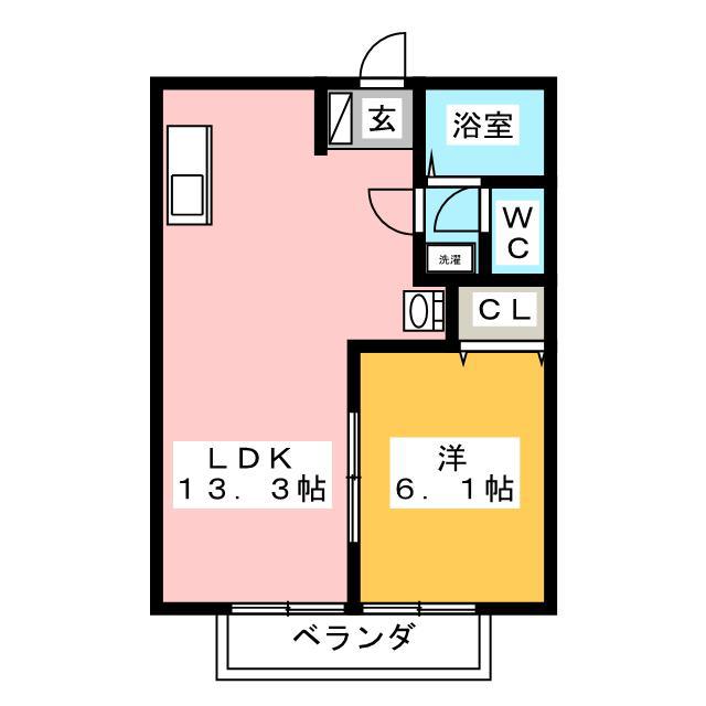 メゾンフローラ(1LDK/2階)の間取り写真