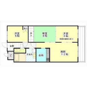 Jステージ若草(3LDK/3階)の間取り写真