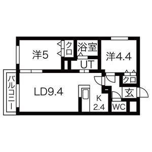 MOCO南平岸(2LDK/2階)の間取り写真