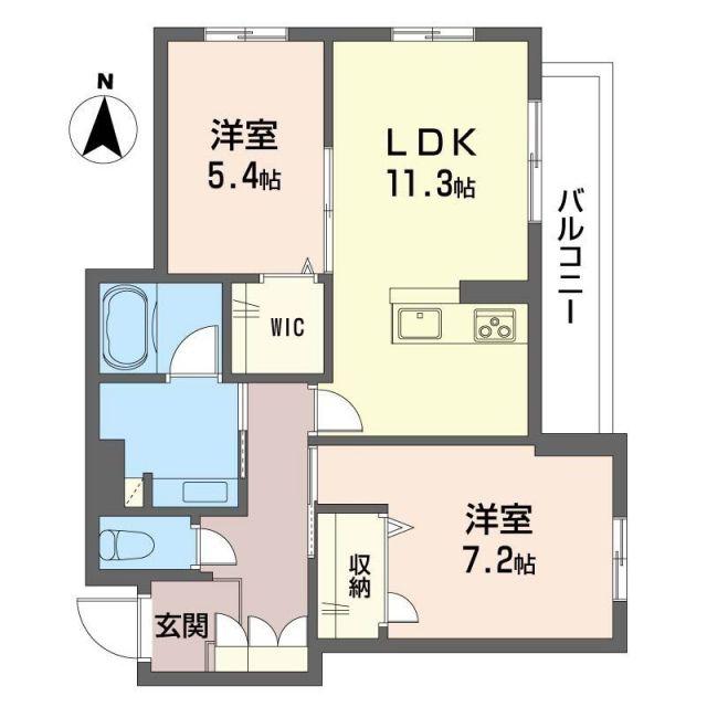 セターレ(2LDK/2階)の間取り写真
