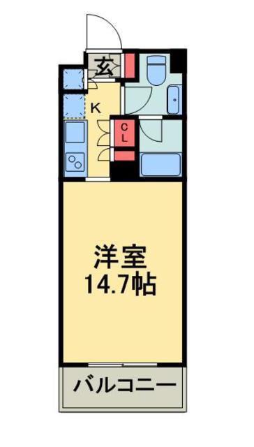 WILLDO清澄(1K/4階)の間取り写真