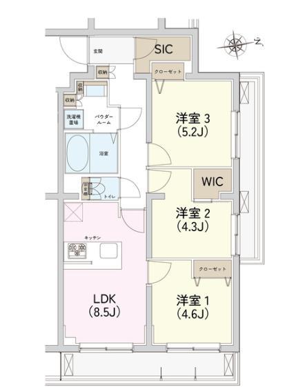 AZEST北赤羽II(3LDK/2階)の間取り写真
