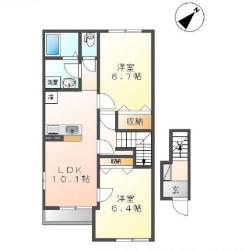 コンフォース(2LDK/2階)の間取り写真