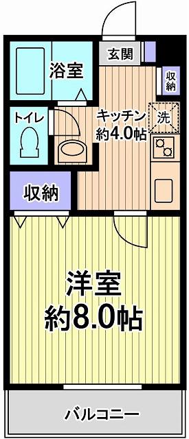 KONAYAガーデンコート(1K/1階)の間取り写真